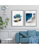 Scandinavian Style Blue ocean Landscape Canvas Posters and Prints Wall Art Painting Nordic Decoration Pictures Modern Home Decor