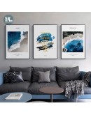 Scandinavian Style Blue ocean Landscape Canvas Posters and Prints Wall Art Painting Nordic Decoration Pictures Modern Home Decor