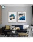 Scandinavian Style Blue ocean Landscape Canvas Posters and Prints Wall Art Painting Nordic Decoration Pictures Modern Home Decor