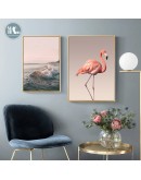 Nordic Flamingo sea flowers wall art Canvas posters Painting Prints Warm color Picture for Living Room Morden art Home Decor