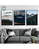 Nordic Decortive Canvas Painting Forest Mountain Prints Art Posters Prints Landscape Art Wall Picture Living Room Unframed