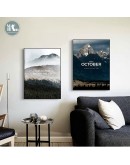 Nordic Decortive Canvas Painting Forest Mountain Prints Art Posters Prints Landscape Art Wall Picture Living Room Unframed