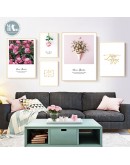 The rose plant green flowers wall art Canvas posters Painting Prints Nordic art wall Pictures for Living Room Morden Home Decor