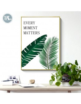 Maeham Nordic Canvas Painting Modern Prints Plant Leaf Art Posters Prints Green Art Wall Pictures Living Room Unframed Poster