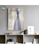 Nordic hand-painted Girls wall art Canvas Painting Prints Abstract Figure Posters for Living Room Morden contracted Home Decor