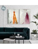 Nordic hand-painted Girls wall art Canvas Painting Prints Abstract Figure Posters for Living Room Morden contracted Home Decor