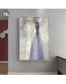 Nordic hand-painted Girls wall art Canvas Painting Prints Abstract Figure Posters for Living Room Morden contracted Home Decor