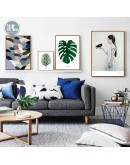 Nordic Leaves Figures wall art Canvas posters Painting Prints Abstract  Landscape Picture for Living Room Morden art Home Decor