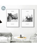 Nordic Black and White animals Horse Elk wall art Canvas posters Painting Prints wall Pictures for Living Room Morden Home Decor