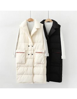  Bodywarm Women Puffer Vest Autumn Winter Sleeveless Jacket Coat Cotton Padded Waistcoat Long Vest Parka Chaleco Mujer