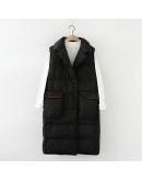  Bodywarm Women Puffer Vest Autumn Winter Sleeveless Jacket Coat Cotton Padded Waistcoat Long Vest Parka Chaleco Mujer