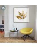 Maeham Golden leaf plant wall art Canvas HD Prints Posters Abstract Wall Pictures for living room Morden decor Nordic mural