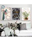 Nordic Peacock flower wall art Canvas posters Painting Prints Landscape Pictures for Living Room Morden creative art Home Decor