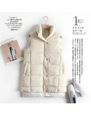  Body Warmer Women's Vest Jacket Loose Thick Warm Midi Waistcoat Vest Irregular Zipper Sleeveless Puffer Coat For Women