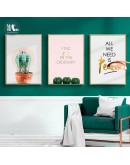 Maeham Nordic Green plant cactus wall art Canvas Painting posters Prints wall Pictures for Living Room Morden art Home Decor