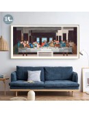 The Last Supper Abstract square mosaic water color block art Wall Art Canvas Painting Poster Wall Picture for Living Room Decor