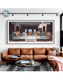 The Last Supper Abstract square mosaic water color block art Wall Art Canvas Painting Poster Wall Picture for Living Room Decor