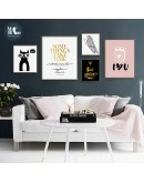 Nordic Cartoon animal owl Golden letters wall art Canvas posters Painting Prints wall Pictures for Living Room Morden Home Decor