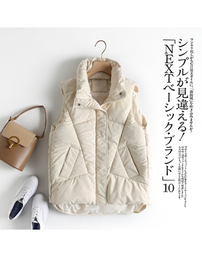 Fall Winter Women's Vest Windbreaker Lightweight Body Warmer Waistcoat Female Cotton Bubble Sleeveless Jacket Coat Loose