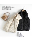 Fall Winter Women's Vest Windbreaker Lightweight Body Warmer Waistcoat Female Cotton Bubble Sleeveless Jacket Coat Loose